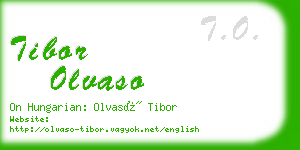 tibor olvaso business card